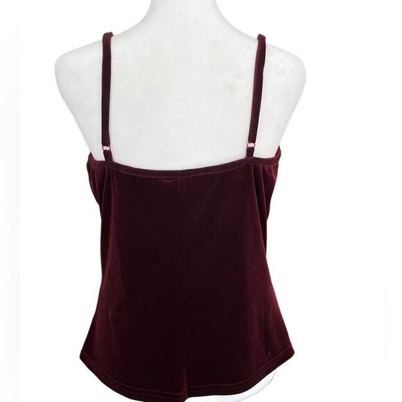 Boston Proper Wine Burgundy Velvet Cami Tank Top size M - Picture 2 of 5
